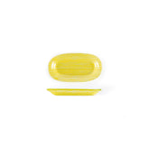 Glass Dinnerware 7.75" x 4.25" x h:0.5" Oval Yellow Glass Platter (Set of 4)